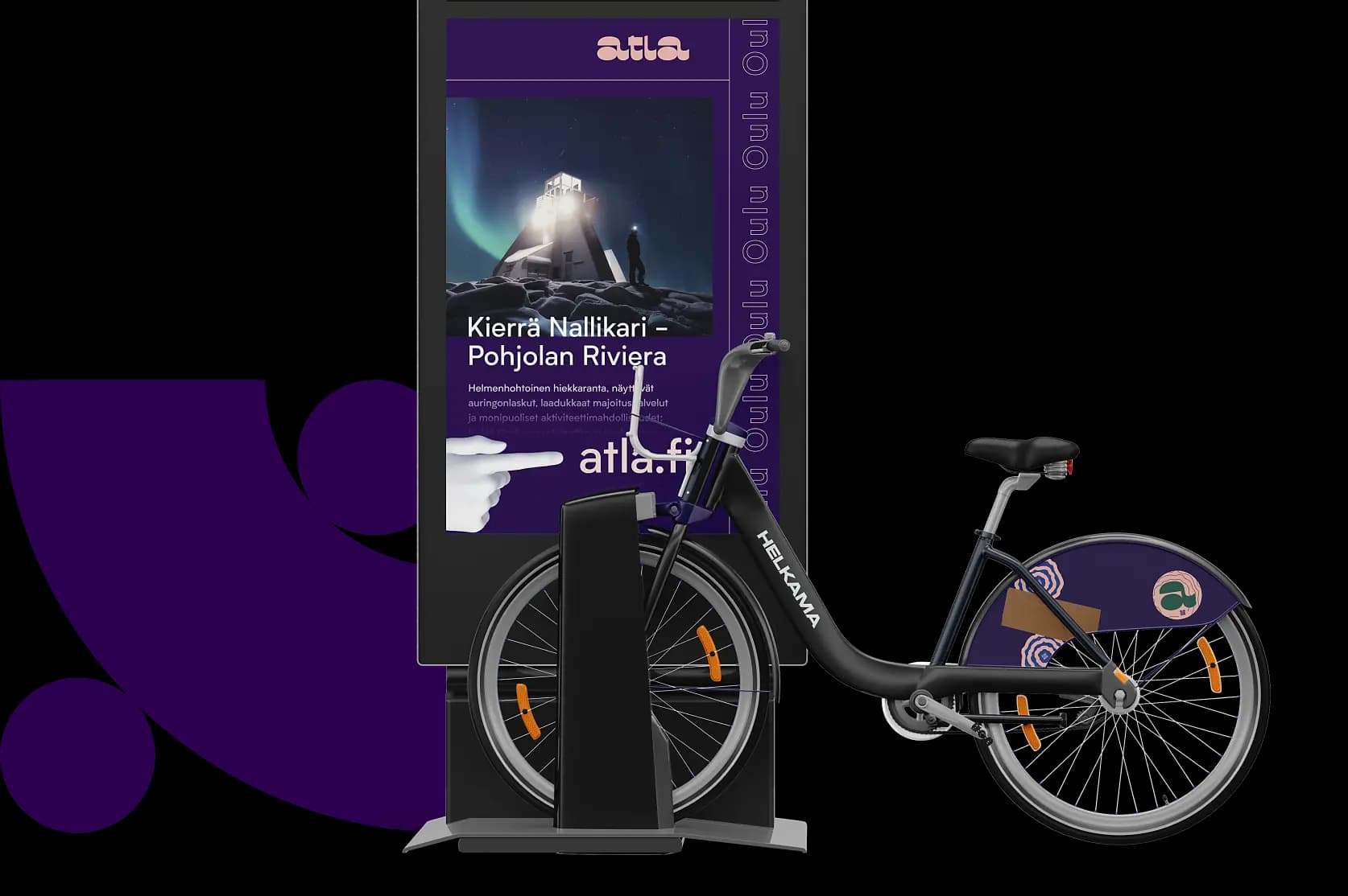 Atla screen and bicycle